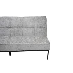 canapé-lit, Konya, gris, canapé convertible, mousse froide, bois d’eucalyptus, meuble compact, couchage d’appoint, gain de place