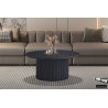 Table basse Lagos 80 cm Brun Foncé – MDF 25 mm 3D, Ø 80 × H 38 cm