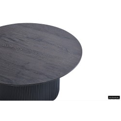 Table basse Lagos 80 cm Brun Foncé – MDF 25 mm 3D, Ø 80 × H 38 cm