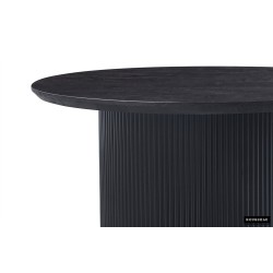 Table basse Lagos 80 cm Brun Foncé – MDF 25 mm 3D, Ø 80 × H 38 cm