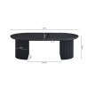 Table basse Lagos 120 cm ovale – MDF 25 mm brun foncé 3D, décor élégant