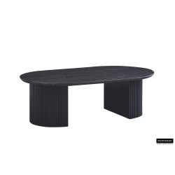 Table basse Lagos 120 cm ovale – MDF 25 mm brun foncé 3D, décor élégant