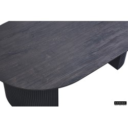 Table basse Lagos 120 cm ovale – MDF 25 mm brun foncé 3D, décor élégant