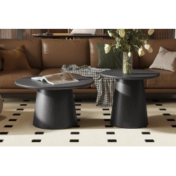Table d’appoint Miklos ronde 60 cm brun foncé – MDF 25 mm, H 49,5 cm