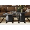 Table d’appoint Miklos ronde 60 cm brun foncé – MDF 25 mm, H 49,5 cm