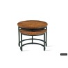 Set tables basses Goja Bois de manguier & métal – 50/60 × 38/45 cm