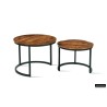 Set tables basses Goja Bois de manguier & métal – 50/60 × 38/45 cm