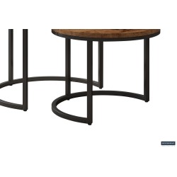Set tables basses Goja Bois de manguier & métal – 50/60 × 38/45 cm
