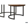 Set tables basses Goja Bois de manguier & métal – 50/60 × 38/45 cm
