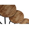 Set de 3 tables d’appoint Plano mango – bois massif & métal, Hauteurs 30/37/45 cm