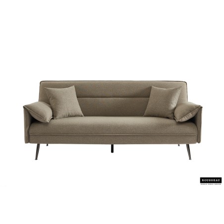 canapé-lit, Sivas, beige, gris, canapé convertible, mousse froide, bois d’eucalyptus, canapé gain de place, couchage d’appoint