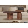 Table basse Miguel 80 cm Bois de manguier massif clair – Ø 80 × H 38 cm