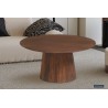 Table basse Miguel 80 cm Bois de manguier massif clair – Ø 80 × H 38 cm