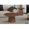 Table basse Miguel 80 cm Bois de manguier massif clair – Ø 80 × H 38 cm