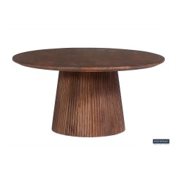 Table basse Miguel 80 cm Bois de manguier massif clair – Ø 80 × H 38 cm