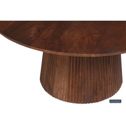 Table basse Miguel 80 cm Bois de manguier massif clair – Ø 80 × H 38 cm