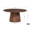 Table basse Miguel 80 cm Bois de manguier massif clair – Ø 80 × H 38 cm