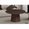 Table basse Miguel 80 cm foncé – Bois de manguier massif, Ø 80 × H 38 cm