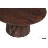 Table basse Miguel 80 cm foncé – Bois de manguier massif, Ø 80 × H 38 cm