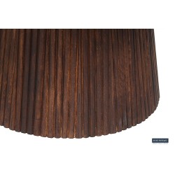 Table basse Miguel 80 cm foncé – Bois de manguier massif, Ø 80 × H 38 cm
