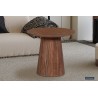 Table basse Miguel 50 cm – Bois de manguier massif clair, Ø 50 × H 46 cm