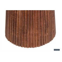 Table basse Miguel 50 cm – Bois de manguier massif clair, Ø 50 × H 46 cm