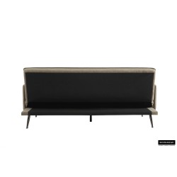 canapé-lit, Sivas, beige, gris, canapé convertible, mousse froide, bois d’eucalyptus, canapé gain de place, couchage d’appoint
