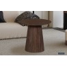 Table basse Miguel 50 cm foncée – bois de manguier massif, Ø 50 × H 46 cm
