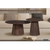 Table basse Miguel 50 cm foncée – bois de manguier massif, Ø 50 × H 46 cm