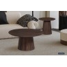 Table basse Miguel 50 cm foncée – bois de manguier massif, Ø 50 × H 46 cm