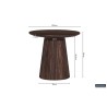 Table basse Miguel 50 cm foncée – bois de manguier massif, Ø 50 × H 46 cm