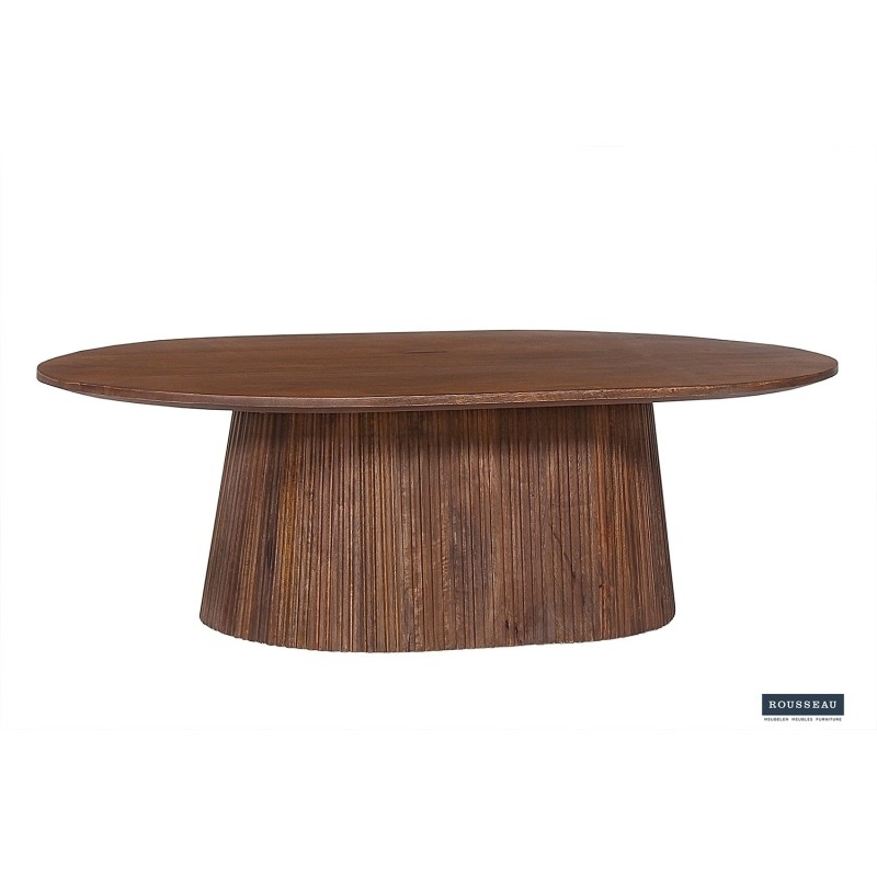 Table basse Miguel 120 cm ovale bois de manguier clair – robuste & design