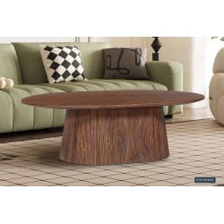 Table basse Miguel 120 cm ovale bois de manguier clair – robuste & design