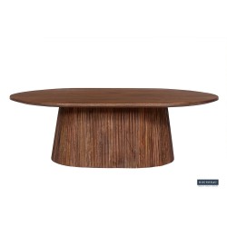 Table basse Miguel 120 cm ovale bois de manguier clair – robuste & design