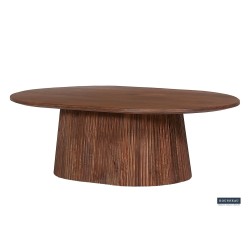 Table basse Miguel 120 cm ovale bois de manguier clair – robuste & design