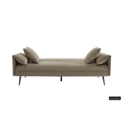canapé-lit, Sivas, beige, gris, canapé convertible, mousse froide, bois d’eucalyptus, canapé gain de place, couchage d’appoint