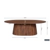 Table basse Miguel 120 cm ovale bois de manguier clair – robuste & design