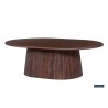 Table basse Miguel 120 cm ovale, bois de manguier massif foncé – robustesse & style