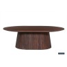 Table basse Miguel 120 cm ovale, bois de manguier massif foncé – robustesse & style