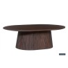 Table basse Miguel 120 cm ovale, bois de manguier massif foncé – robustesse & style