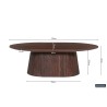 Table basse Miguel 120 cm ovale, bois de manguier massif foncé – robustesse & style