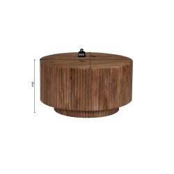 Table basse Victor 70 × 70 cm bois de manguier massif clair – solide & design