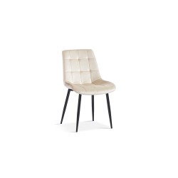 Chaise Juta Velours Beige – 82 × 50 × 59 cm, pieds métal