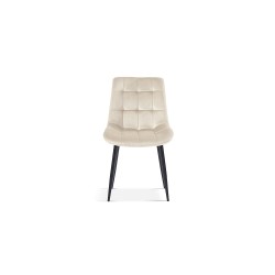Chaise Juta Velours Beige – 82 × 50 × 59 cm, pieds métal