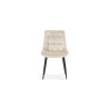 Chaise Juta Velours Beige – 82 × 50 × 59 cm, pieds métal
