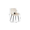 Chaise Juta Velours Beige – 82 × 50 × 59 cm, pieds métal