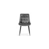 Chaise Juta Velours Gris Foncé – Velours & métal, 82×50×59 cm