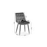 Chaise Juta Velours Gris Foncé – Velours & métal, 82×50×59 cm