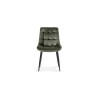 Chaise Juta Velours Vert – élégance & confort, 82×50×59 cm
