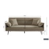 canapé-lit, Sivas, beige, gris, canapé convertible, mousse froide, bois d’eucalyptus, canapé gain de place, couchage d’appoint